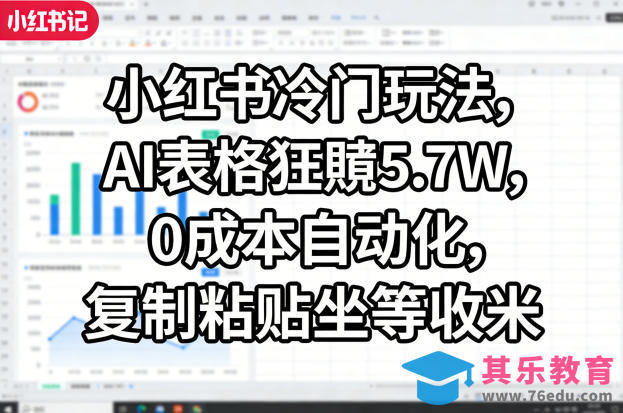 小红书冷门玩法,AI表格狂賺5.7W,0成本自动化,复制粘贴坐等收米-第1张图片-我要自学网 小红书冷门玩法,AI表格狂賺5.7W,0成本自动化,复制粘贴坐等收米-第1张图片-我要自学网