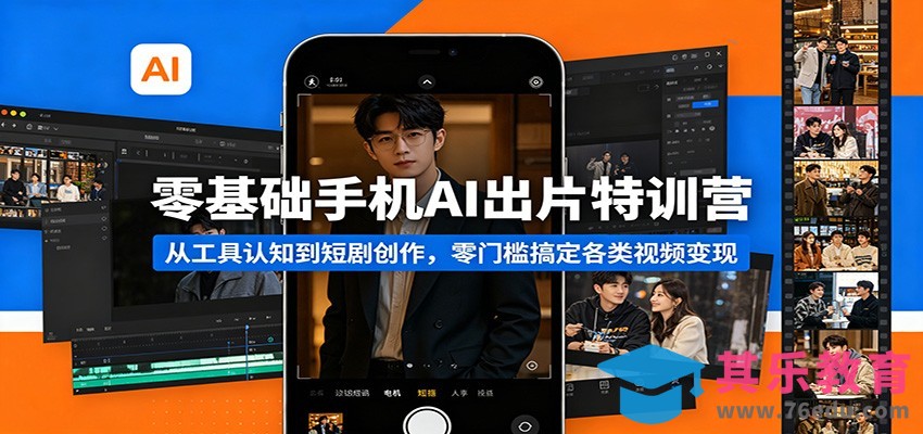 零基础手机AI出片特训营：从工具认知到短剧创作，零门槛搞定各类视频变现-第1张图片-我要自学网