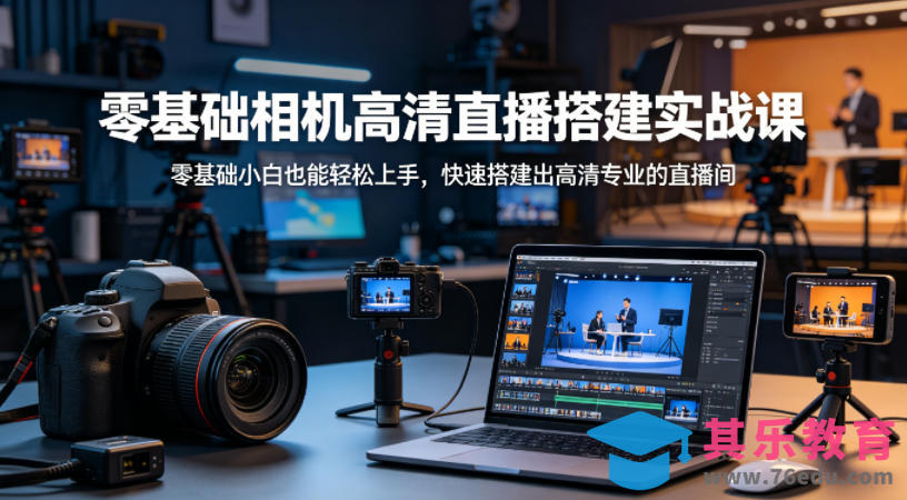 零基础相机高清直播间搭建实战课，小白也能轻松上手，快速搭建出高清专业的直播间-第1张图片-我要自学网