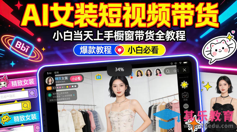 AI女装短视频橱窗带货:小白零门槛当天上手,高佣金爆款轻松賺!-第1张图片-我要自学网 AI女装短视频橱窗带货:小白零门槛当天上手,高佣金爆款轻松賺!-第1张图片-我要自学网