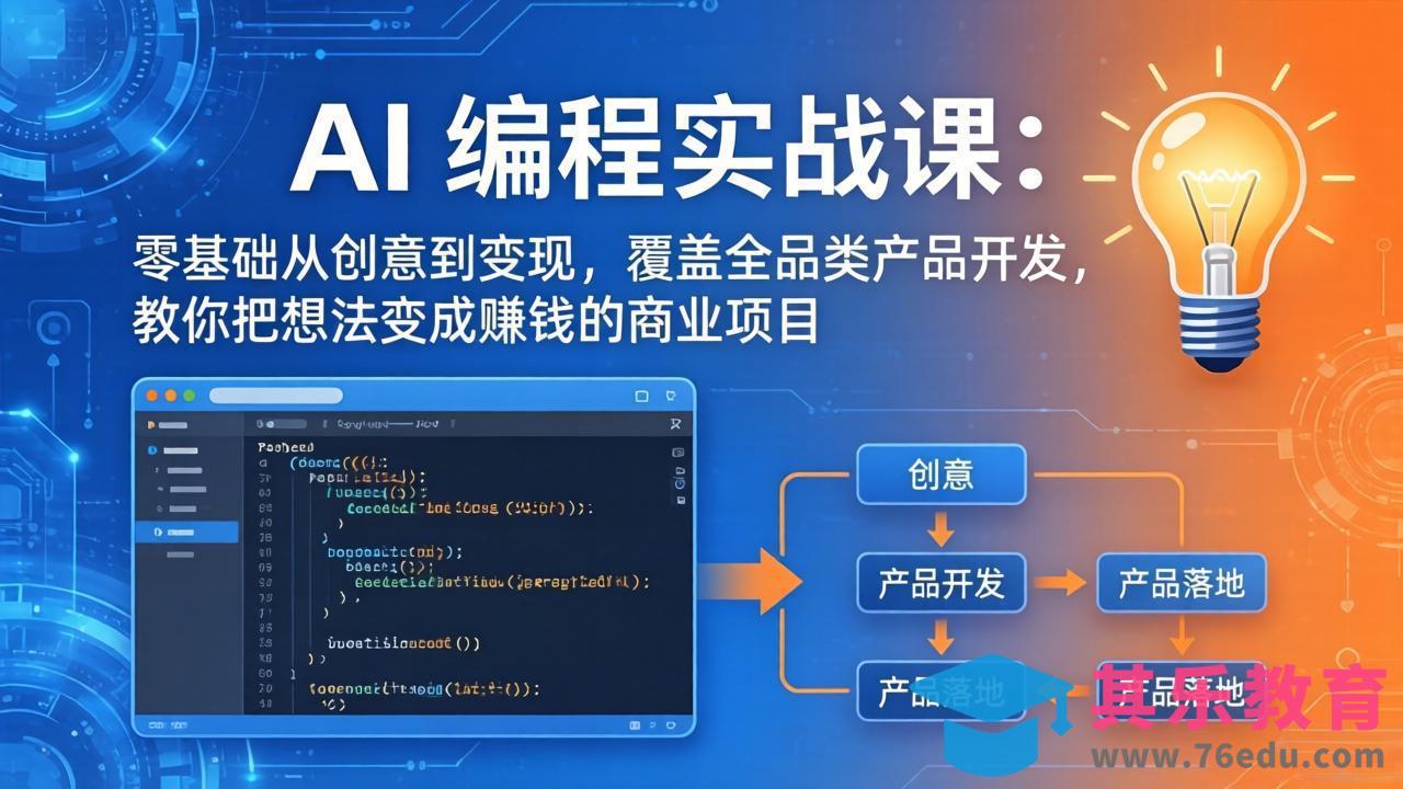 AI编程实战课-第三期-4月17更新：零基础从创意到变现，覆盖全品类产品开发，把想法变成赚钱项目-第1张图片-我要自学网