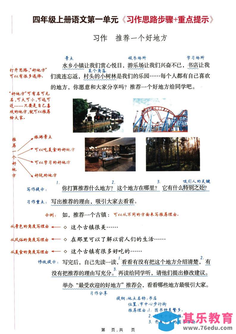 图片[1]-四上语文1-8单元习作思路步骤+重点提示+优秀范文（16页）-985文库