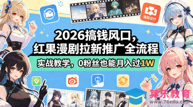 2026搞钱风口，红果漫剧拉新推广全流程实战教学，0粉丝也能月入过1W-第1张图片-我要自学网