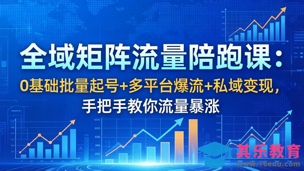 全域矩阵流量陪跑课：0基础批量起号+多平台爆流+私域变现，手把手教你流量暴涨-第1张图片-我要自学网