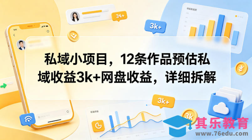 私域小项目，12条作品预估私域收益3k+网盘收益，详细拆解-第1张图片-我要自学网