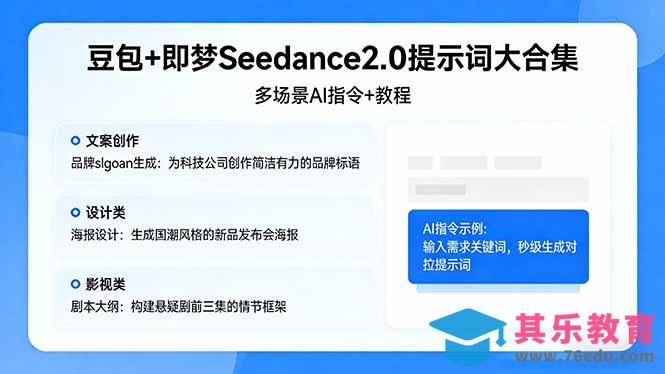 豆包+即梦Seedance2.0提示词大合集：多场景AI指令+教程，解锁文案、设计、影视高效创作-第1张图片-我要自学网