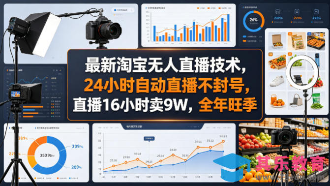 最新淘宝无人直播技术,24小时自动直播不封号,直播16小时卖9W,全年旺季【揭秘】-第1张图片-我要自学网 最新淘宝无人直播技术,24小时自动直播不封号,直播16小时卖9W,全年旺季【揭秘】-第1张图片-我要自学网