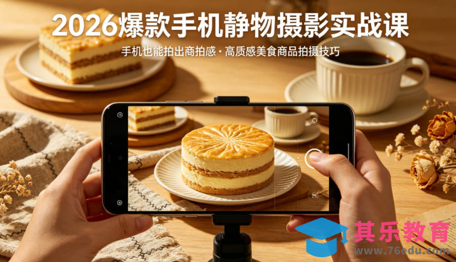 2026爆款手机静物摄影实战课,手机也能拍出商拍感,学会拍出高质感美食商品-第1张图片-我要自学网 2026爆款手机静物摄影实战课,手机也能拍出商拍感,学会拍出高质感美食商品-第1张图片-我要自学网