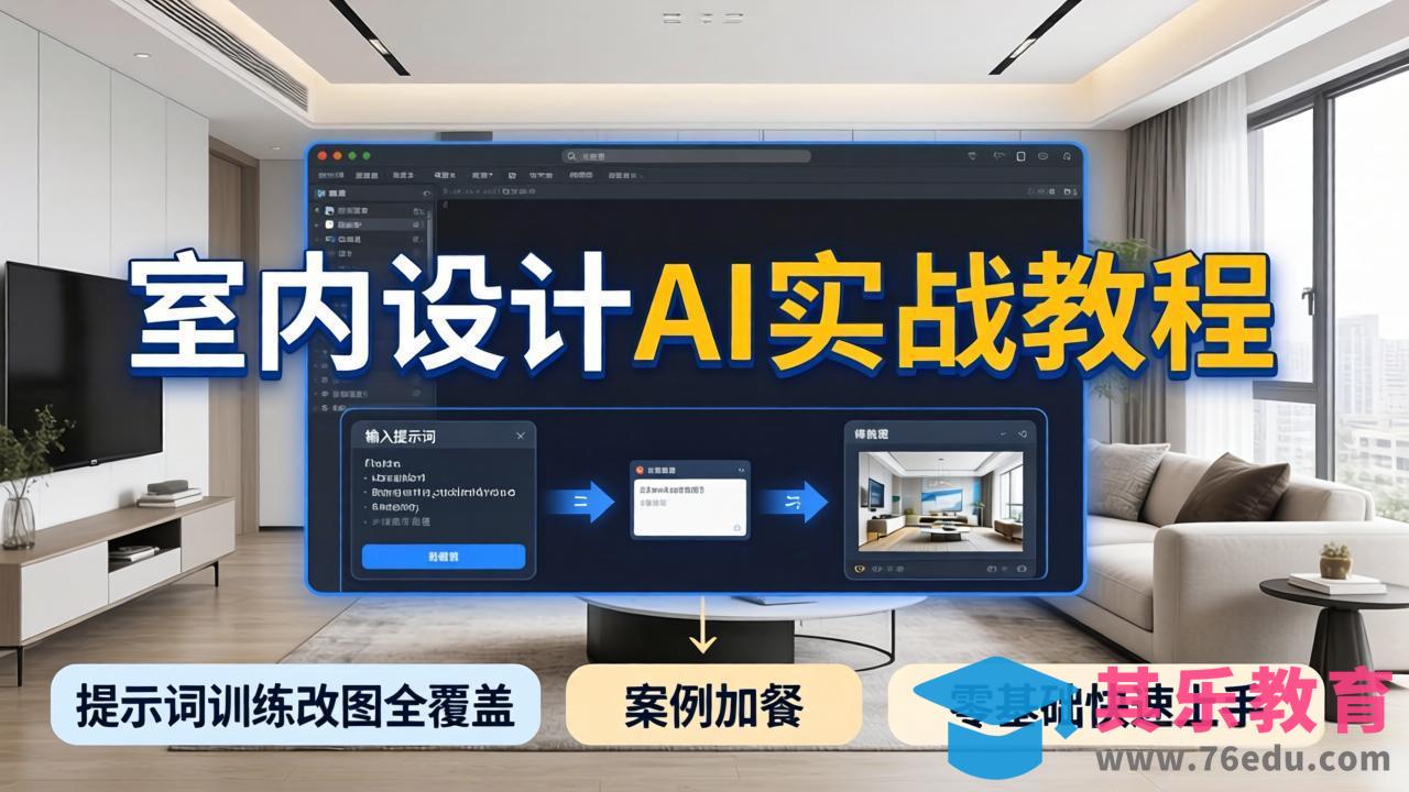 2026室内设计AI实战教程，提示词训练改图全覆盖，搭配案例加餐，零基础也能快速上手-第1张图片-我要自学网