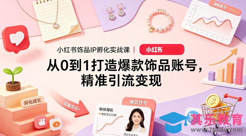 小红书饰品IP孵化实战课｜从0到1打造爆款饰品账号，精准引流变现-第1张图片-我要自学网