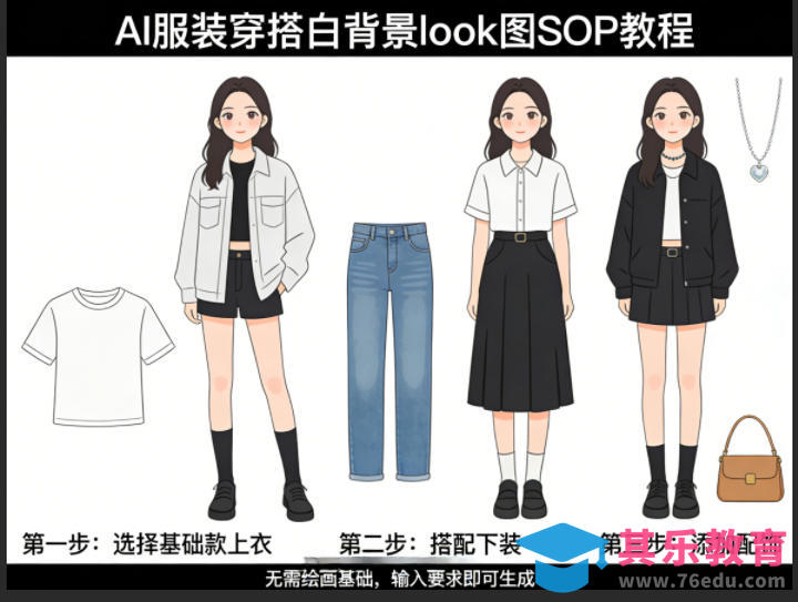 AI服装穿搭白背景look图SOP教程,不用会画画,提几句具体要求,AI就能还你一个奇迹-第1张图片-我要自学网 AI服装穿搭白背景look图SOP教程,不用会画画,提几句具体要求,AI就能还你一个奇迹-第1张图片-我要自学网