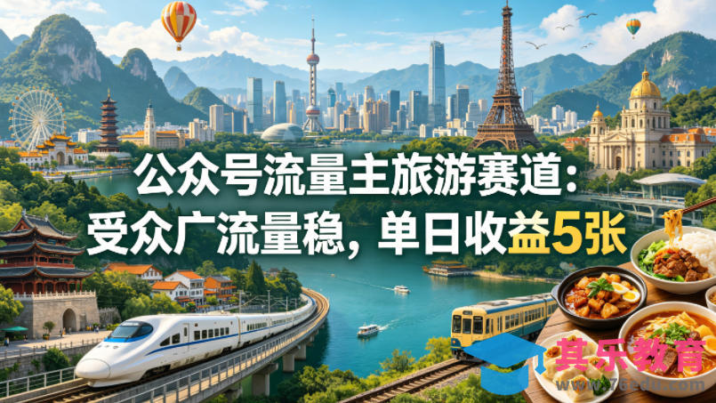 公众号流量主之旅游赛道，受众广+流量稳，平均单日收益5张+-第1张图片-我要自学网