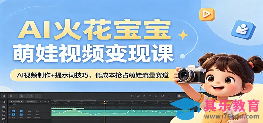 AI火花宝宝萌娃视频变现课：AI视频制作+提示词技巧，低成本抢占萌娃流量赛道-第1张图片-我要自学网
