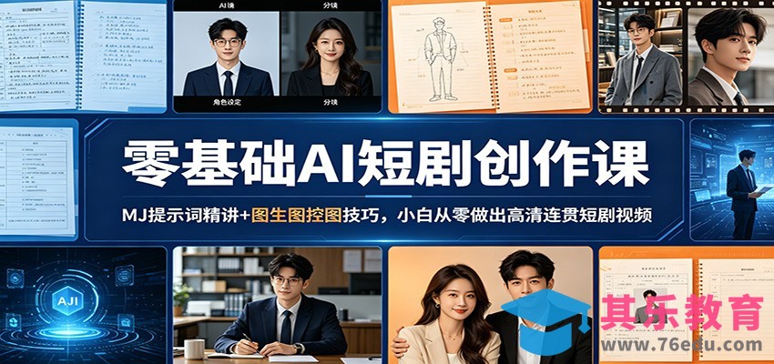 零基础AI短剧创作课：MJ提示词精讲+图生图控图技巧，小白从零做出高清连贯短剧视频-第1张图片-我要自学网