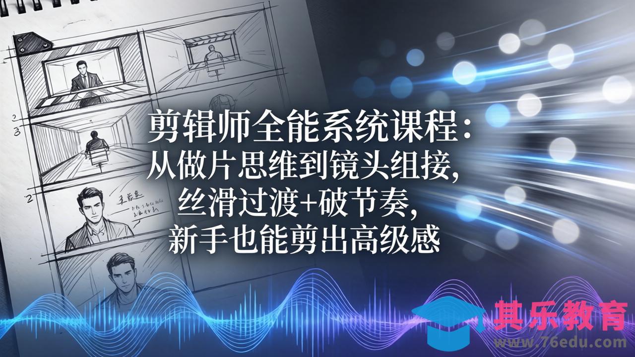 剪辑师全能系统课程：从做片思维到镜头组接，丝滑过渡+破节奏，新手也能剪出高级感-第1张图片-我要自学网