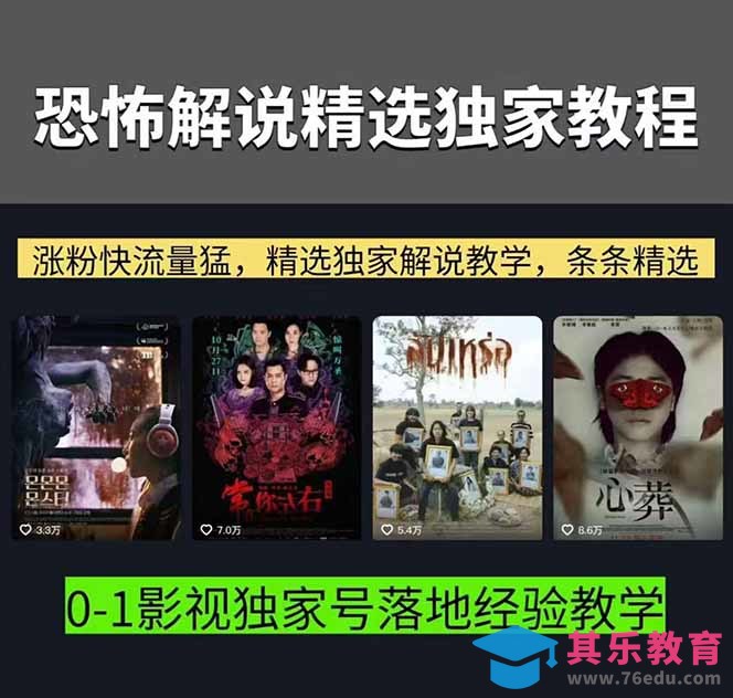 大怨种恐怖解说精选独家课：电影下载+文案配音+片头封面，手把手教你冲击热门分成-第2张图片-我要自学网