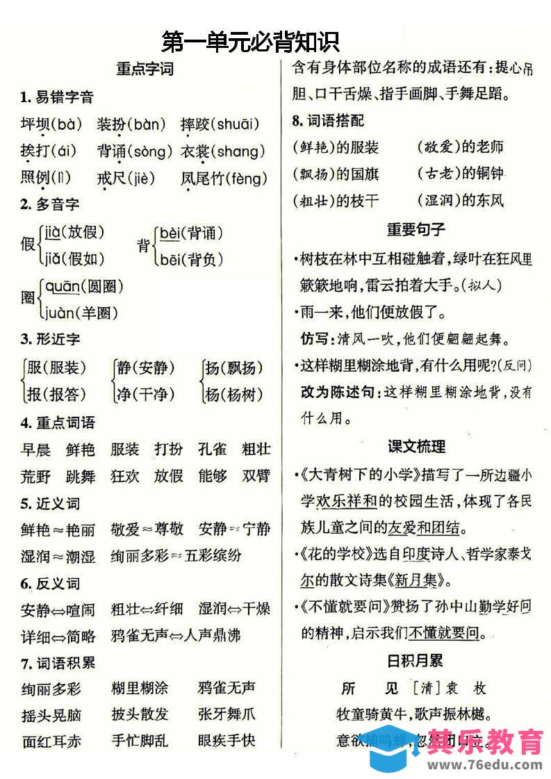 图片[1]-三年级上册语文必背-985文库