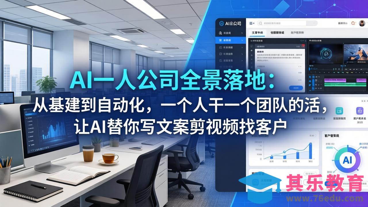AI一人公司全景落地:从基建到自动化,一个人干一个团队的活,让AI替你写文案剪视频找客户-第1张图片-我要自学网 AI一人公司全景落地:从基建到自动化,一个人干一个团队的活,让AI替你写文案剪视频找客户-第1张图片-我要自学网
