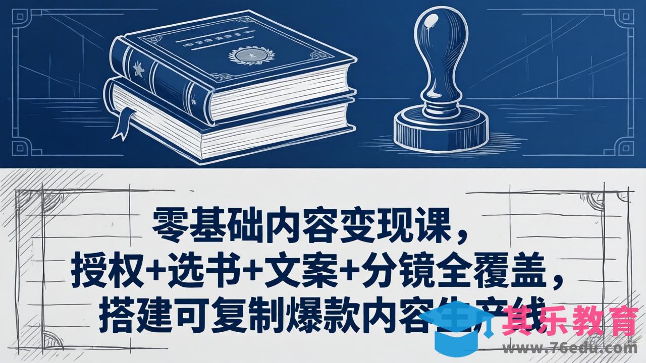 零基础内容变现课，授权+选书+文案+分镜全覆盖，搭建可复制爆款内容生产线-第1张图片-我要自学网