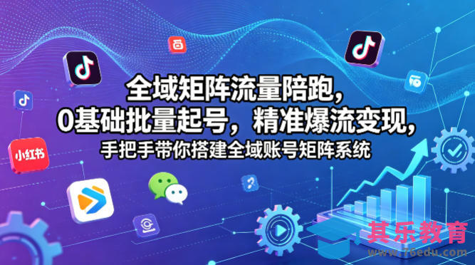 全域矩阵流量陪跑，0基础批量起号，精准爆流变现，手把手带你搭建全域账号矩阵系统-第1张图片-我要自学网