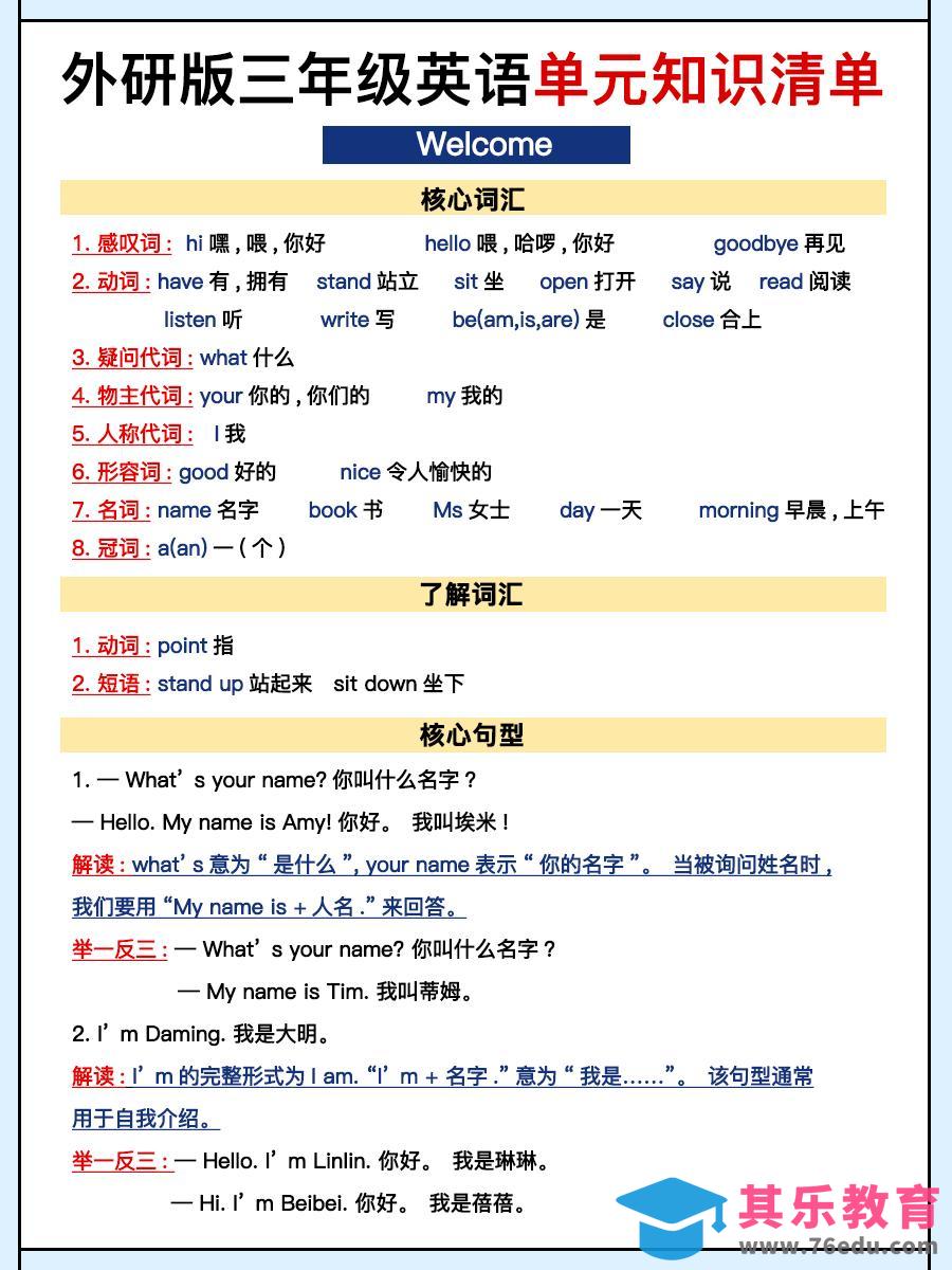 图片[1]-外研三上英语知识清单全-985文库