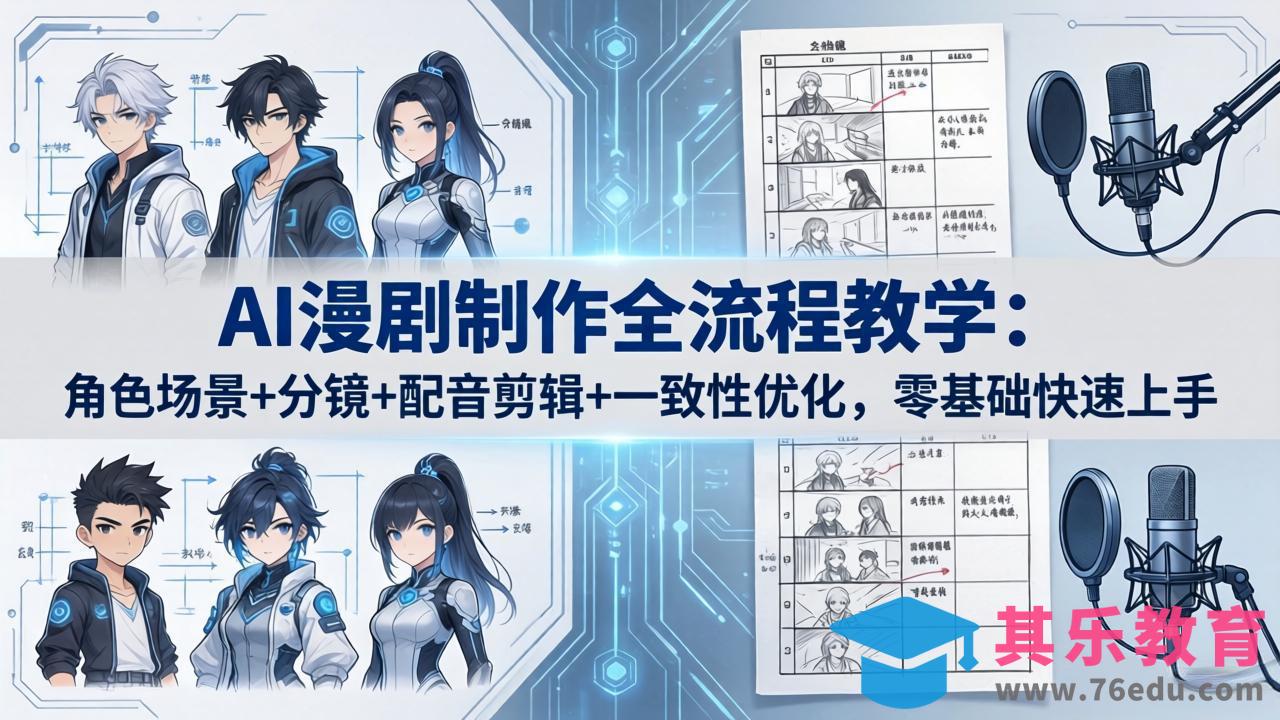 AI漫剧制作全流程教学：角色场景+分镜+配音剪辑+一致性优化，零基础快速上手-第1张图片-我要自学网