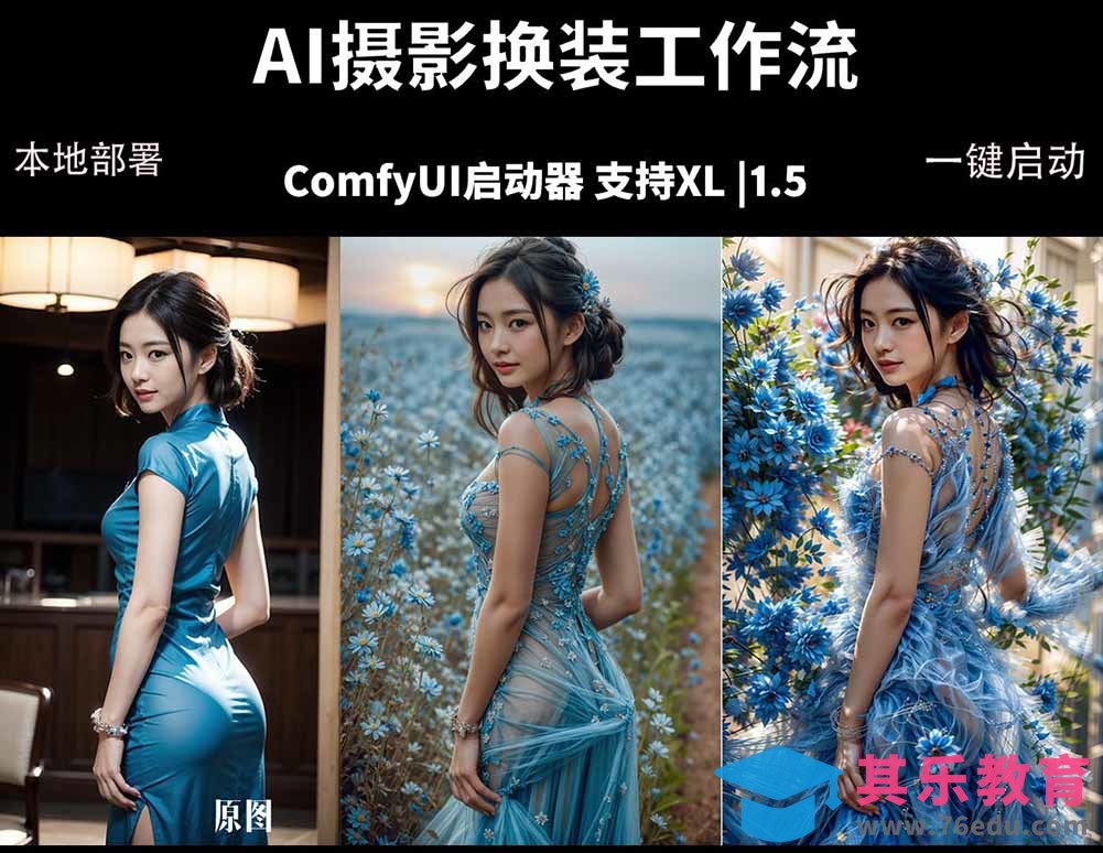 ComfyUI人像写真摄影工作流：本地一键部署，换装换场景换脸全搞定，影楼效率翻倍-第1张图片-我要自学网
