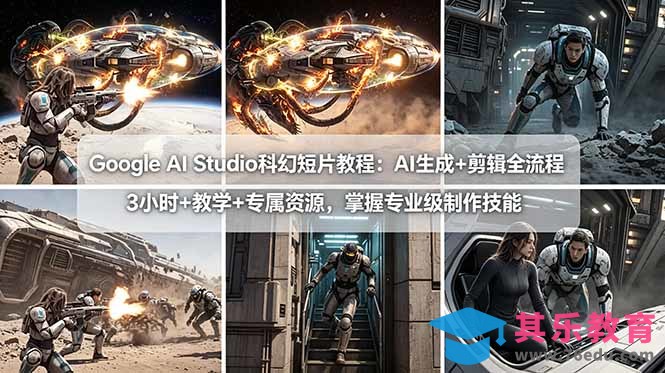 Google AI Studio科幻短片教程：AI生成+剪辑全流程，3小时+教学+专属资源，掌握专业级制作技能-第1张图片-我要自学网