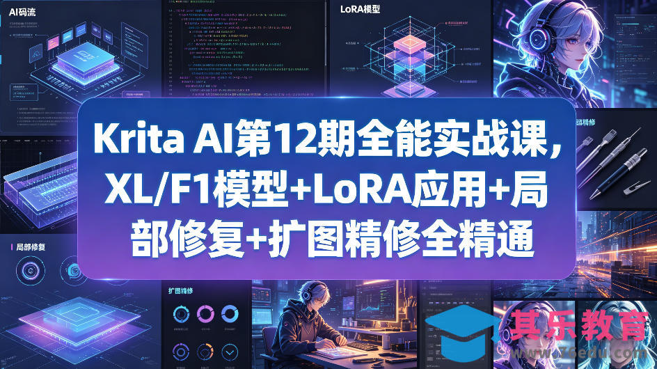 Krita AI第12期全能实战课，XL/F1模型+LoRA应用+局部修复+扩图精修全精通-第1张图片-我要自学网