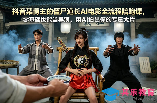 抖音某博主的僵尸道长AI电影全流程陪跑课，零基础也能当导演，用AI拍出你的专属大片-第1张图片-我要自学网