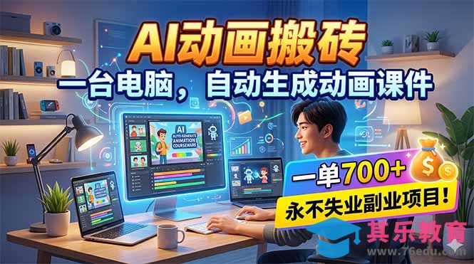AI动画搬砖，一台电脑，自动生成动画课件，一单800+ 永不失业副业项目！-第1张图片-我要自学网