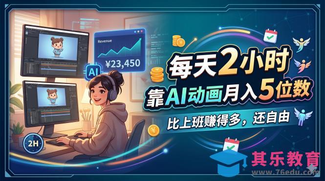 每天 2 小时，靠 AI 动画月入 5 位数，比上班赚得多，还自由-第1张图片-我要自学网