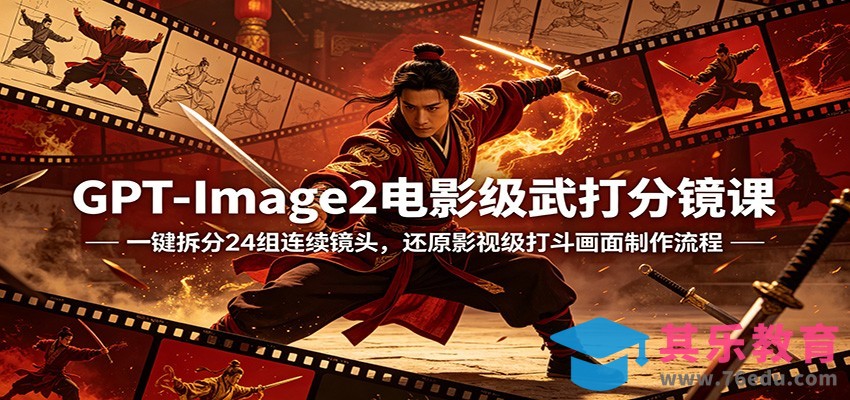 GPT-Image2电影级武打分镜课：一键拆分24组连续镜头，还原影视级打斗画面制作流程-第1张图片-我要自学网