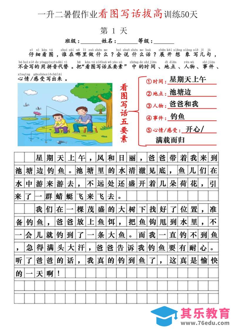 图片[1]-一升二看图写话精讲范文50篇-二上语文-985文库