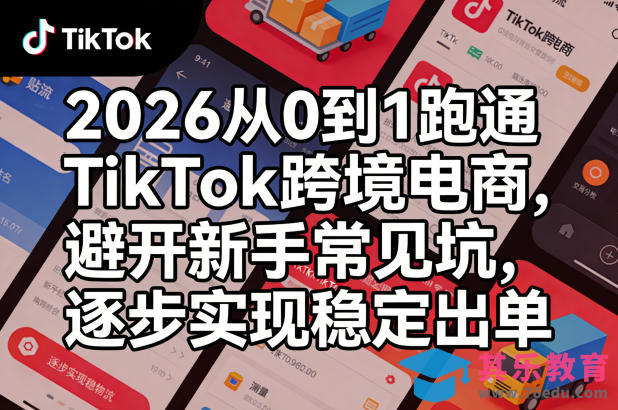 2026从0到1跑通TikTok跨境电商,避开新手常见坑,逐步实现稳定出单(更新0414)-第1张图片-我要自学网 2026从0到1跑通TikTok跨境电商,避开新手常见坑,逐步实现稳定出单(更新0414)-第1张图片-我要自学网
