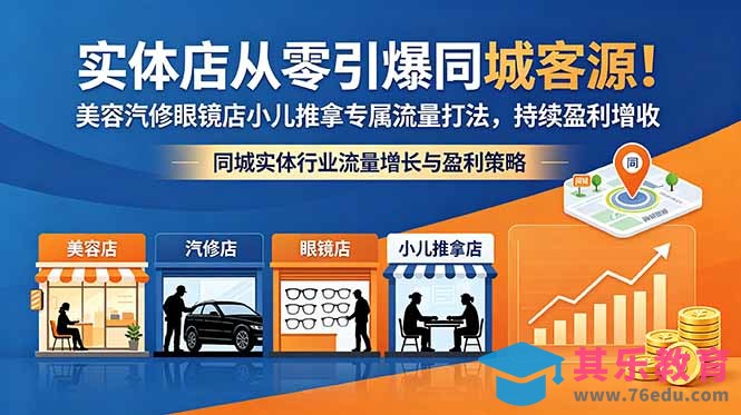 实体店从零引爆同城客源！美容汽修眼镜店小儿推拿专属流量打法，持续盈利增收-第1张图片-我要自学网