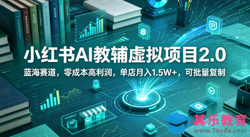 小红书AI教辅虚拟项目2.0，蓝海赛道，零成本高利润，单店月入1.5W+，可批量复制-第1张图片-我要自学网