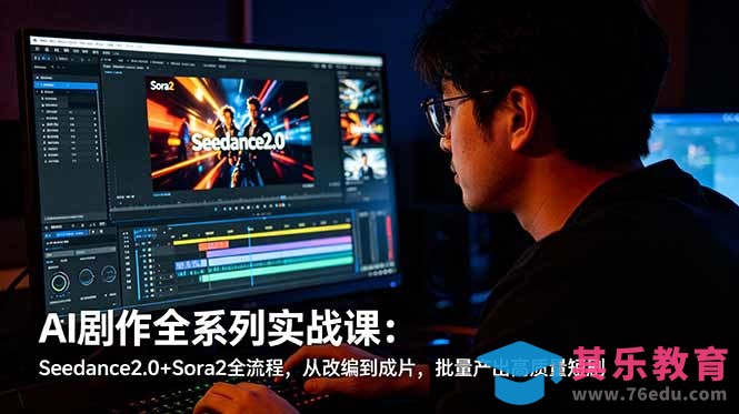 AI剧作全系列实战课：Seedance2.0+Sora2全流程，从改编到成片，批量产出高质量短剧-第1张图片-我要自学网