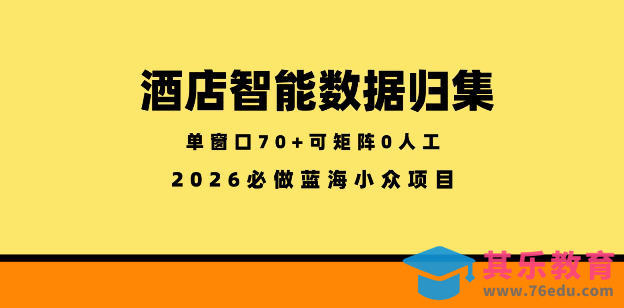 酒店智能数据归集，小众蓝海已经稳定半年之久，单窗口70+零成本矩阵开干【揭秘】-第1张图片-我要自学网