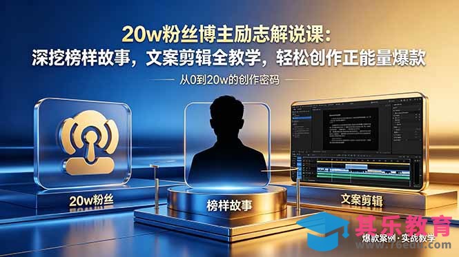 20w粉丝博主励志解说课：深挖榜样故事，文案剪辑全教学，轻松创作正能量爆款-第1张图片-我要自学网