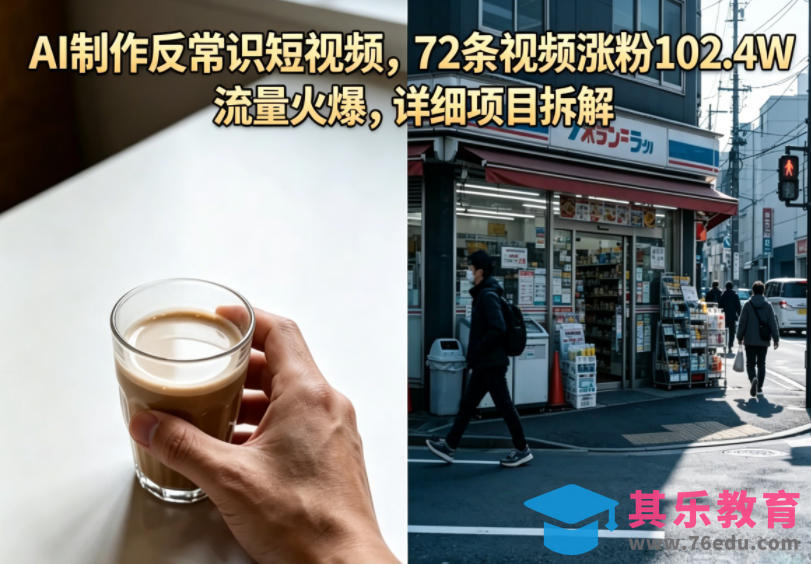 AI制作反常识短视频，72条视频涨粉102.4W，流量火爆，详细项目拆解-第1张图片-我要自学网