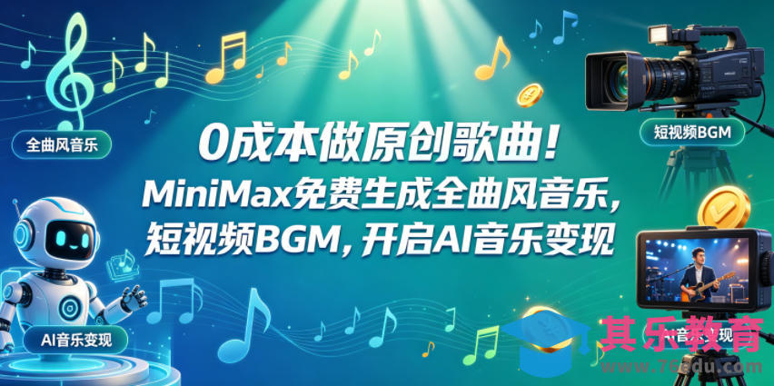 0成本做原创歌曲!MiniMax免费生成全曲风音乐,短视频BGM,开启AI音乐变现-第1张图片-我要自学网 0成本做原创歌曲!MiniMax免费生成全曲风音乐,短视频BGM,开启AI音乐变现-第1张图片-我要自学网
