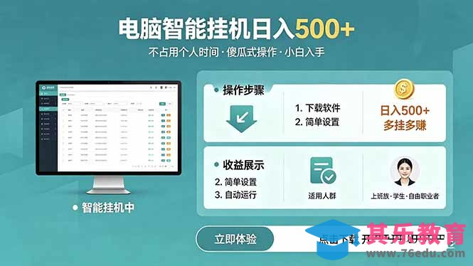AI全自动挂机项目，电脑端轻松运行，稳定日入500+，零门槛上手-第1张图片-我要自学网