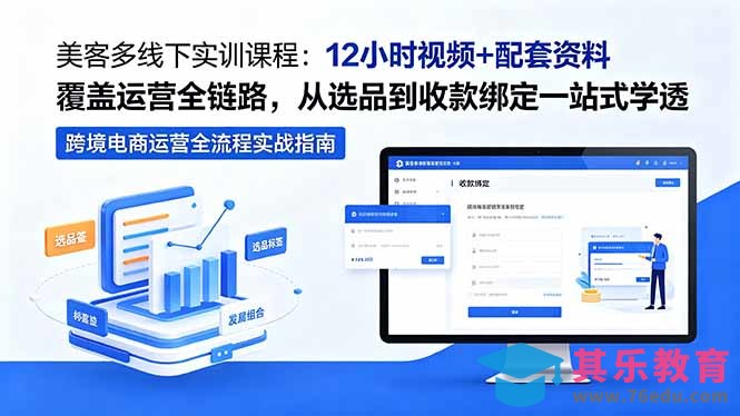 美客多线下实训课程：12小时视频+配套资料覆盖运营全链路，从选品到收款绑定一站式学透-第1张图片-我要自学网