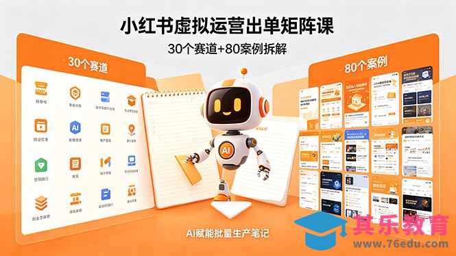 小红书虚拟运营出单矩阵课：30个赛道+80案例拆解，AI赋能批量生产笔记-第1张图片-我要自学网