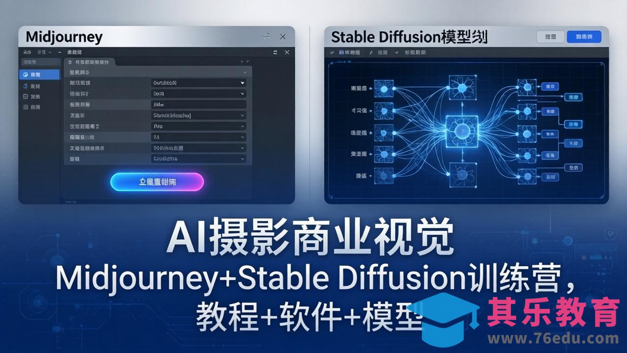 AI摄影商业视觉Midjourney+Stable Diffusion训练营，教程+软件+模型-第1张图片-我要自学网