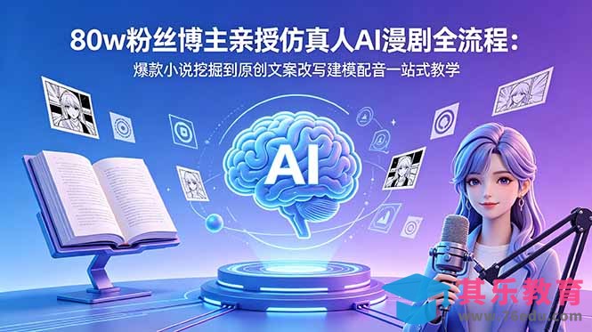 80w粉丝博主亲授仿真人AI漫剧全流程：爆款小说挖掘到原创文案改写建模配音一站式教学-第1张图片-我要自学网