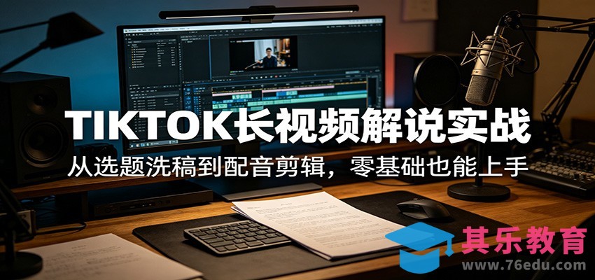 TIKTOK长视频解说实战：从选题洗稿到配音剪辑，零基础也能上手-第1张图片-我要自学网