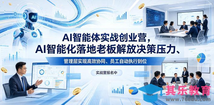 AI智能体实战创业营26年4月23-25号线下课，AI智能化落地老板解放决策压力、管理层实现高效协同、员工自动执行到位-第1张图片-我要自学网