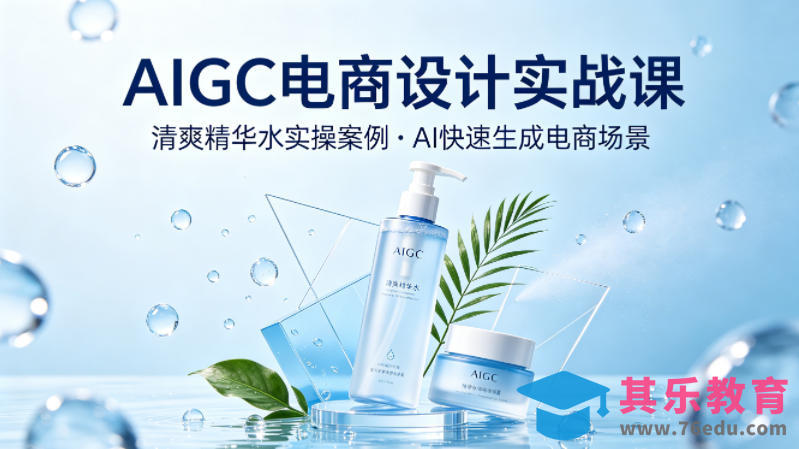AIGC电商设计实战课，以清爽精华水为实操案例，教你用AI快速生成电商场景-第1张图片-我要自学网